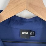 ASOS Stretch Blue Sleeveless Collared Tapered Leg Utility Jumpsuit Size 14 Photo 3