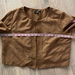 VINTAGE brown faux suede western cottagecore cropped jacket 70s chic Revival Size M Photo 6