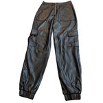 Blue Blush  Women’s M High Waist Vegan Leather Jogger Pants Black‎ Party Baddie Photo 1