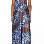 Jonathan Simkhai Standard Eliza leopard print cutout satin midi slip dress large Photo 19