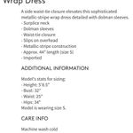 SPENSE Lurex Silver/Black Stripe Wrap Dress L Black Size L Photo 11