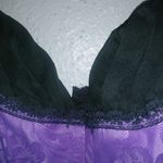 Frederick's of Hollywood  34 Corset Bustier Hook Front Lace Up Back Purple Black Photo 4