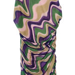 Privy  Multicolor Retro Print Bodycon Mesh Mini Dress NWT Size Medium Photo 0