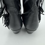 Vintage ACME Women's Dress Western Side Fringe Star Boots Size 6 Black Leather Photo 8