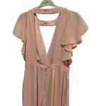 Fame and Partners  Blush Pink‎ Jumpsuit Flutter Sleeve V Neck Size 8 Wide Leg Photo 8