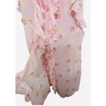 Preppy, Coquette, Feminine Lined Maxi Frilly Tank Dress Pink Floral Size Medium Photo 2