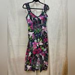 Marchesa Notte Botanical Midi Dress in Size 6 Black Photo 6