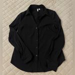 Elle Black V-Neck Button Up Top Photo 1