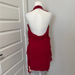 Halter Red Ruffle Mini Dress Sz Lg Photo 5