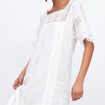 ZARA White Embroidered Lace Trim Dress with Side Vents Photo 5