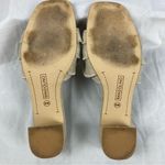 Bandolino  Rista Metallic Gold Ruffle Slide Heeled Sandals Women's Size 8 Photo 6