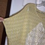 Kori  America Yellow/Cream Boho Knit Poncho Style Blouse size M/L Photo 9