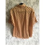 ZARA Women's Button-Down Short Sleeve Shirt, Geometric Print Blouse Top S Photo 1