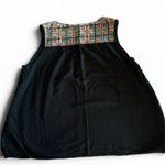 Forever 21  Black Native Embroidered Pattern Wide Strap Tank Top Size Small Photo 1