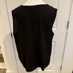 Eileen Fisher 100% Silk Georgette Crepe Black Tank Top Button Blouse Women's Photo 3