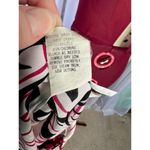 kitten bow blouse abstract leaves red black 1980s Size 12 Photo 11