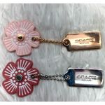 Coach  Gold and Silver Tea Rose Flower Floral Bag Charm Hang Tag Bundle Photo 1