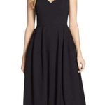 Jill Stuart Jill 8 Black Crepe Sweatheart Neckline Midi Full Skirt Midi Dress Photo 0