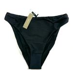 J.Crew NWT  Ribbed High Rise High Leg Cheeky Bikini Swim Bottom Black M #3156 Photo 11