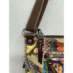 Fossil  Coated Canvas Patchwork Floral Paisley crossbody Bag Purse Boho Hippie Photo 5
