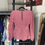 Equipment Arden Puff Sleeve Silk Top in Red Geometric Print Photo 11