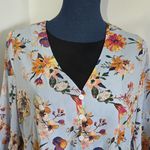 Miami Bell Sleeve Tie Front Floral Crop Top Photo 1
