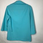 Koko Knits Vintage 70s Aqua Polyester Blazer Zip Closure Sz Medium Blue Photo 5