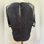 Amour Vert  Sylvie Cupro Silk Top‎ Blouse Black Sz S NWT Photo 3