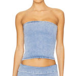 I am gia I.AM.GIA Carter Top in Denim Blue Medium New Womens Strapless Tube Bandeau Photo 0