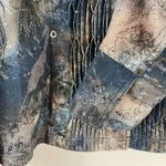 Coldwater Creek Navy and Gray Floral Paisley Beaded Long Sleeve Jacket Size 12P Photo 6