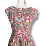 Retrolicious Little Red Riding Hood Print Dress Gray Fairy Tale Wolf Owl Medium Black Photo 2