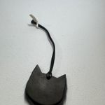 Madewell NWT  grey Shearing  black leater Cat Ear Charm Bag Tag Accessory OLD STOCK Photo 3