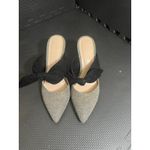 Loeffler Randall  Flora Suede and‎ Glitter Bow Mule Heels Size 8.5 B Photo 1