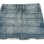 Lucky Brand  Denim Mini Skirt size 2/26 Blue Batik Pattern Photo 1