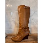Coach Adair Tan Cognac Leather Wedge Knee High Riding Boots Womens Size 9.5B EUC Photo 15