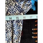 Van Heusen ‎ Blue/White/Black Short Sleeve Scoop Neck Ruffle Blouse Size S Photo 5