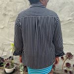 Notations Striped button down, blue and white striped button up Photo 3
