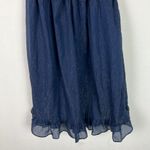 By The River NWOT  Metallic Ruffle Dot Babydoll Dress Navy Blue Size Small S NEW Photo 3