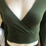 Balance Athletica  Infinity Green Wrap Long Sleeve Top Thumbholes Women's Size S Photo 3