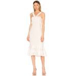 Cinq a Sept Kimora halter ruffle tiered dress in ivory 4 White Photo 9