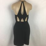Saelee Black Cutout Back Zip Front Rubbed Mini Occassion Cocktail Dress 6 Photo 3