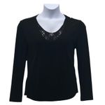 Chico's  Travelers Top Black Medium Or 1 Photo 0