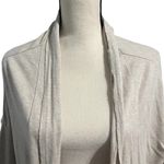 PACT Wmns Beige Organic Cotton Ribbed Sleeve Open Front Cardigan Sweater Sz M/L Tan Size L Photo 1