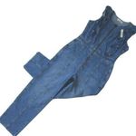 Madewell NWT Denim Ruffle-Sleeve Zip-Front Jumpsuit in Indigo Blue Stretch 4 Photo 0