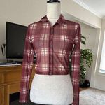 Forever 21 Women’s Sheer Cropped Top Check Plaid Button Down CLong Sleeve Size Small S Photo 0