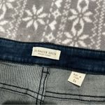 Coldwater Creek  Brown Faux Leather Side Stripe‎ Skinny Denim Blue Jeans Size 14 Photo 8