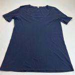 Lululemon  Womens‎ Size 6 Navy blue Short Sleeve Shirt Athletic Athleisure V-Neck Photo 0