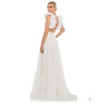 Anthropologie Mac Duggal 67911 Womens  Ruffled Tiered Cut Out Chiffon Gown Dress Photo 6