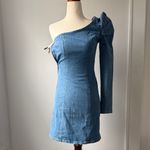 GRLFRND  Blue One-Shoulder Dress Size XS Ellie Denim Mini in No limits Photo 2