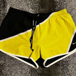 Nike Womens small Dri Fit Running Shorts 3"-black/yellow/white Photo 0